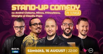 The Fool: Stand-up Comedy pe terasă cu Ciobanu, Mincu, Frînculescu, Gherghe și Claudiu Popa