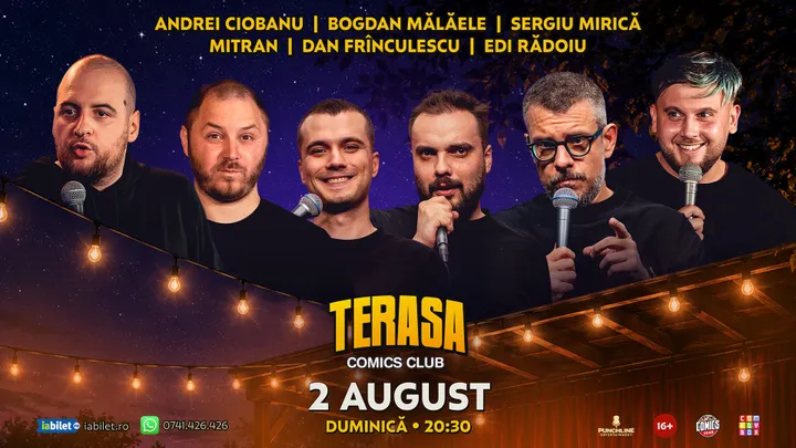 Stand-up cu Ciobanu, Mălăele, Frînculescu, Mirică, Mitran și Edi pe Terasa ComicsClub!