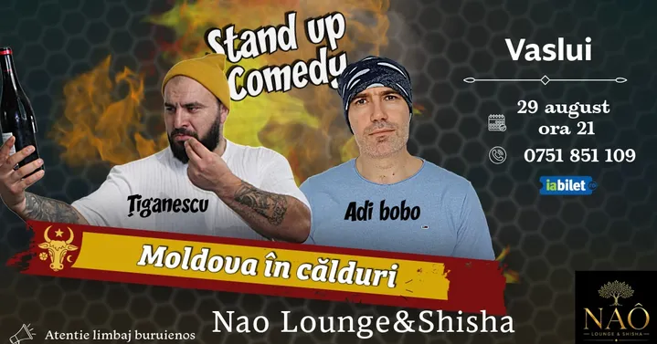 Vaslui: Stand-up comedy cu Tiganescu si Adi Bobo | Moldova in calduri