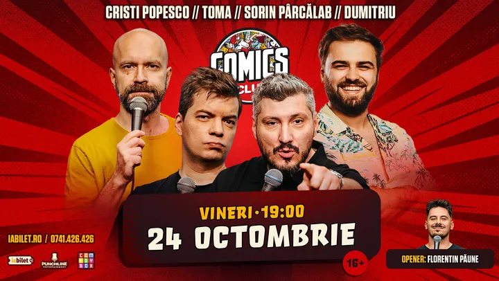 Stand-up cu Cristi Popesco, Toma, Sorin și Gabriel Dumitriu la ComicsClub!