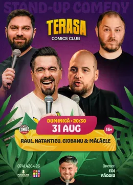 Stand-up cu Natanticu, Ciobanu, Raul Gheba si Mălăele pe Terasa ComicsClub!