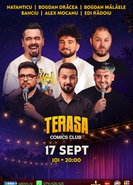 Stand-up cu Natanticu, Drăcea, Bogdan Mălăele, Banciu, Alex Mocanu și Edi Rădoiu pe Terasa ComicsClub!