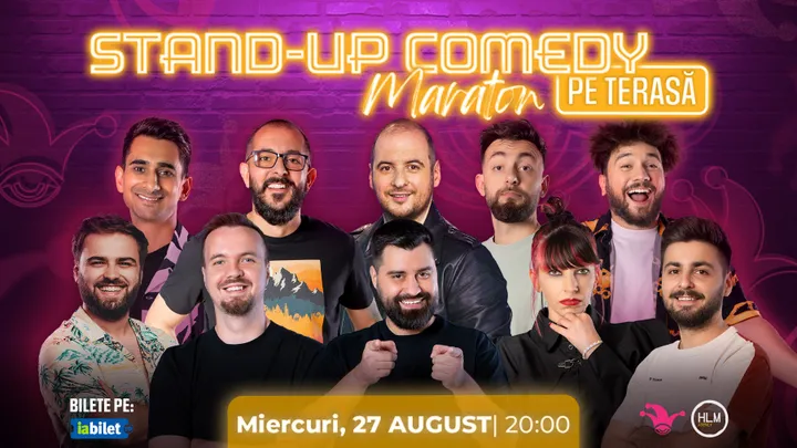 The Fool: Stand-up comedy Maraton pe terasă cu: Andrei Ciobanu, Gherghe, Cîrje, Drăcea, Florin Gheorghe, Geo Adrian, Teodora Nedelcu, George Dumitru, Edi Vacariu și Gabriel Dumitriu
