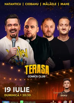 Stand-up cu Natanticu, Ciobanu, Mălăele și Mane Voicu pe Terasa ComicsClub!