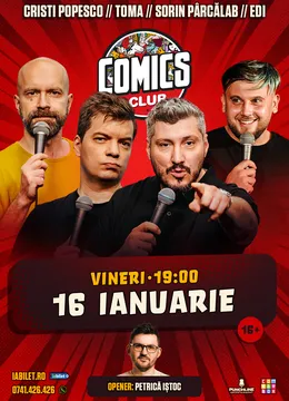 Stand-up cu Cristi Popesco, Toma, Sorin Pârcălab și Edi Rădoiu la ComicsClub!
