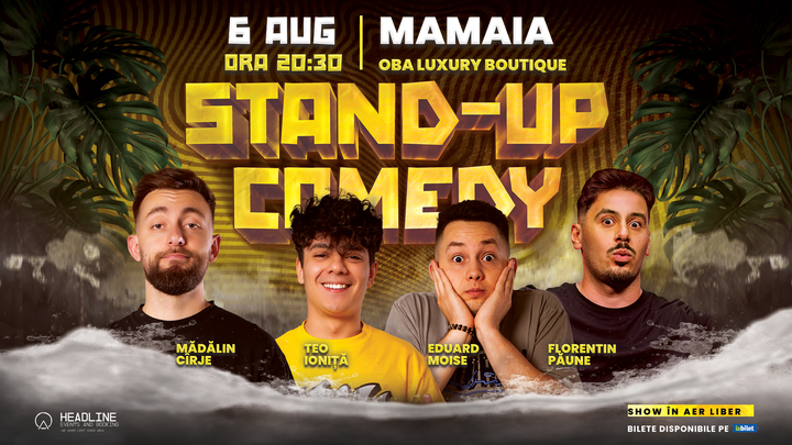 Constanta: Stand-Up Comedy pe terasă cu Mădălin Cîrje, Florentin Păune, Eduard Moise și Teo Ioniță