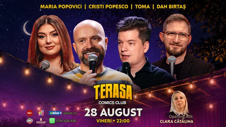 Stand-up cu Cristi Popesco, Toma, Maria Popovici și Edi Rădoiu pe Terasa ComicsClub!