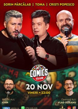 Stand-up cu Cristi Popesco, Toma, Sorin Pârcălab și John la ComicsClub