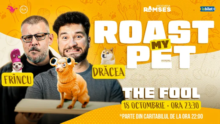 The Fool: Stand-up comedy caritabil - Asociația Ramses - cu: Drăcea, Cîrje, Cortea, Mincu, Frînculescu, Gherghe, Teodora, Geo Adrian, Gabriel Dumitriu și Edi Moise