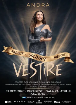 A Doua Sală! București: Andra - “VESTIRE” • 13 decembrie (Concert Extraordinar de Crăciun)