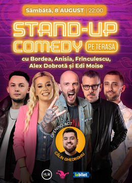 The Fool Terasa: Stand-up comedy cu Bordea, Anisia, Frînculescu, Alex Dobrotă și Edi Moise