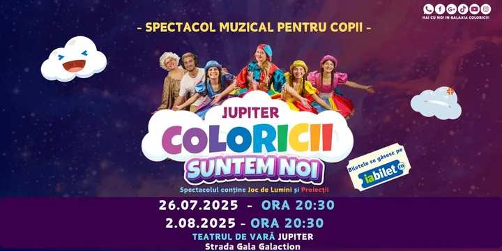 Jupiter: Coloricii suntem noi - Spectacol muzical pentru copii