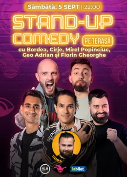 The Fool Terasa: Stand-up comedy cu Bordea, Cîrje, Mirel Popinciuc, Geo Adrian și Florin Gheorghe