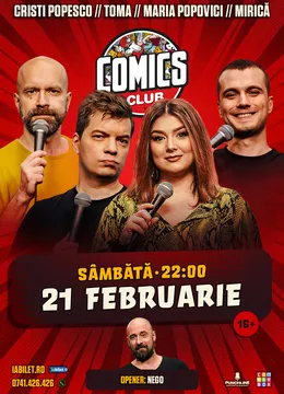 Stand-up cu Cristi Popesco, Toma, Maria Popovici și Mirică la ComicsClub!