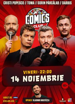 Stand-up cu Cristi Popesco, Toma, Sorin și Darius la ComicsClub!