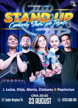 Stand Up Comedy cu Ioana Luiza, Mădălin Cîrje, Maria Popovici, Andrei Ciobanu & Mirel Popinciuc la Terasa TNB