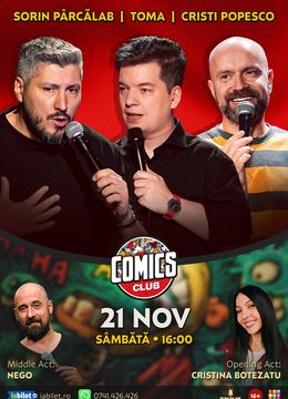 Stand-up cu Cristi Popesco, Toma, Sorin Pârcălab și Nego la ComicsClub!