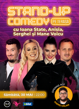 The Fool Terasa: Stand-up comedy cu Ioana State, Mane Voicu, Anisia și Serghei