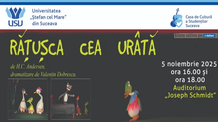 Suceava: Teatru pentru copii: „Rățușca cea urâtă”