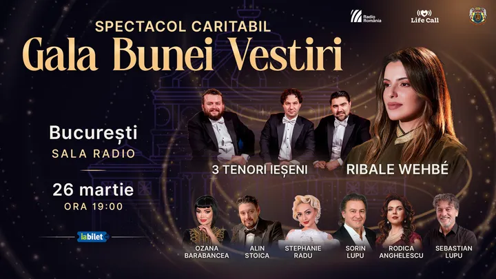 Ribale Wehbe & 3 Tenori Ieșeni la Gala Bunei Vestiri București, spectacol caritabil