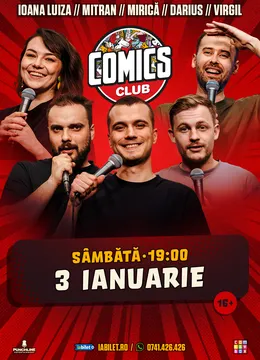Stand-up cu Mitran, Ioana Luiza, Mirica, Virgil si Darius la ComicsClub!
