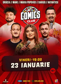 Stand-up cu Maria Popovici, Drăcea, Natanticu, Mane Voicu și Darius la ComicsClub!