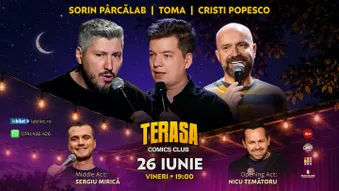 Stand-up cu Cristi Popesco, Toma, Sorin și Mirică pe Terasa ComicsClub!
