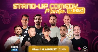 The Fool: Stand-up Comedy Maraton pe terasă cu: Natanticu, Cîrje, Mălăele , Teodora, Dobrotă, Florin Gheorghe, George Dumitru, Edi Rădoiu și Edi Moise