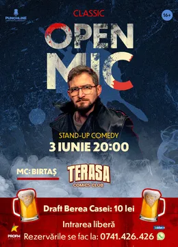Stand-up Comedy OpenMic pe Terasa ComicsClub!