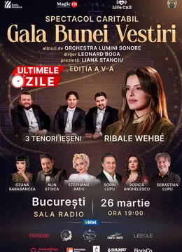 Ribale Wehbe & 3 Tenori Ieșeni la Gala Bunei Vestiri București, spectacol caritabil