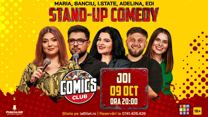 Stand-up cu Maria, Ioana State, Banciu, Adelina și Edi Rădoiu la ComicsClub!