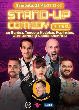 The Fool Terasa: Stand-up comedy cu Bordea, Teodora Nedelcu, Alex Dobrotă, Mirel Popinciuc și Gabriel Dumitriu