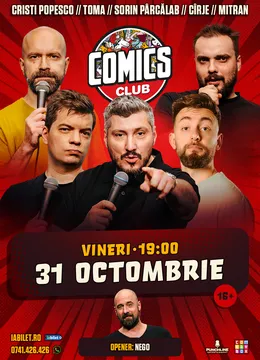 Stand-up cu Cristi Popesco, Sorin, Toma, Cîrje și Mitran la ComicsClub!