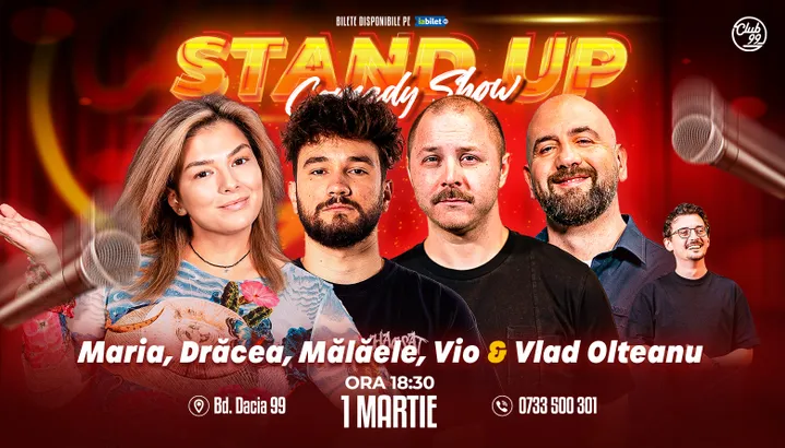 Stand-up Comedy cu Maria Popovici, Drăcea, Mălăele, Vio - Vlad Olteanu