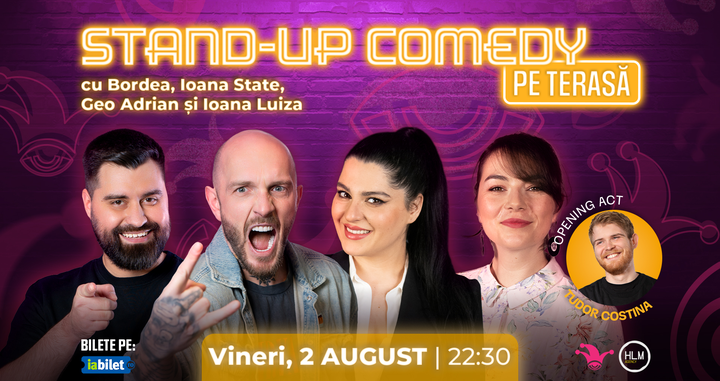 The Fool: Stand-up comedy pe terasă cu Bordea, Ioana State, Geo Adrian și Ioana Luiza
