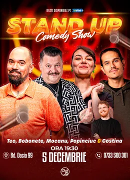 Stand-up Comedy cu Teo, Mihai Bobonete, Mocanu, Popinciuc - Tudor Costina la Club 99