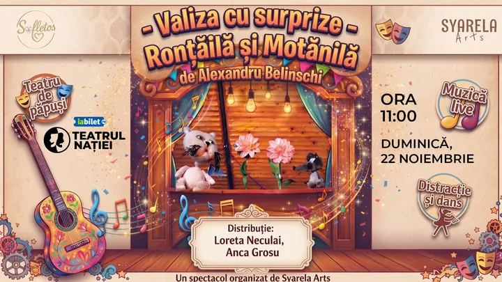 Ploiești: Spectacol pentru copii ~ Ronțăilă și Motănilă - Valiza cu Surprize