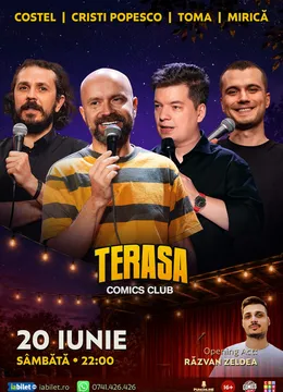 Stand-up cu Cristi Popesco, Toma, Costel și Mirică pe Terasa ComicsClub!