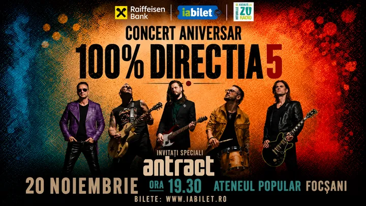 Focsani: Concert Direcția 5 - „100% Direcția 5”