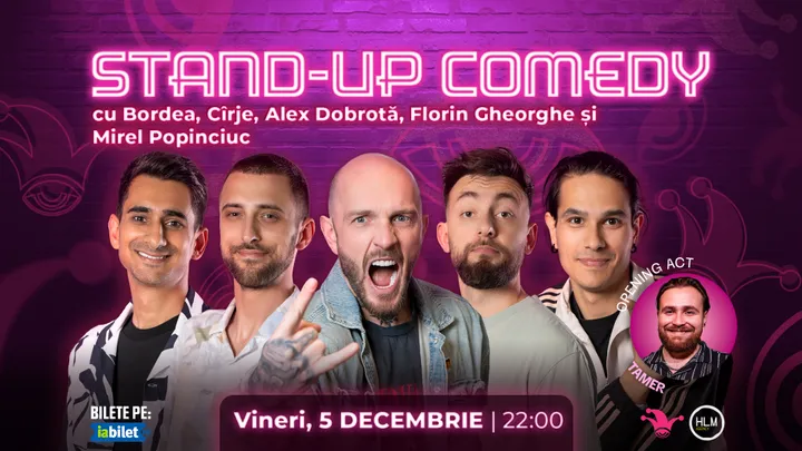 The Fool: Stand-up comedy cu Bordea, Cîrje, Alex Dobrotă, Florin Gheorghe și Mirel Popinciuc