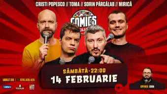 Stand-up cu Cristi Popesco, Toma, Sorin Pârcălab și Mirică la ComicsClub!