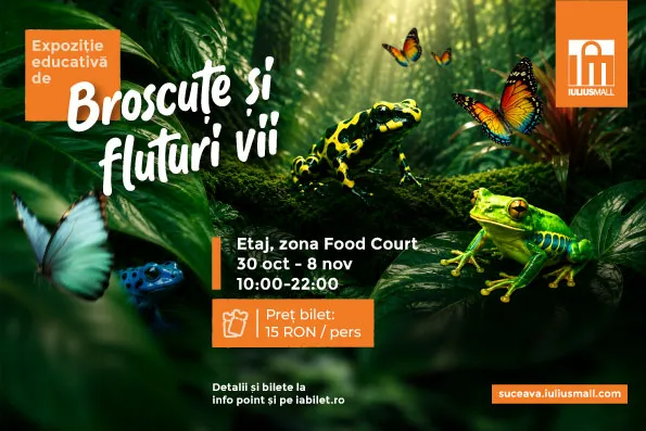 Suceava: Expoziție educativă de broscute și fluturi vii