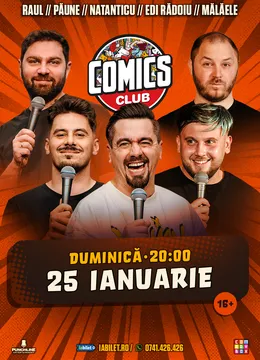 Stand-up cu Natanticu, Raul Gheba, Bogdan Mălăele, Edi Rădoiu și Florentin Păune la ComicsClub!