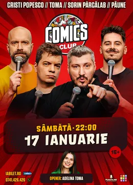 Stand-up cu Cristi Popesco, Toma, Sorin Pârcălab și Florentin Păune la ComicsClub!
